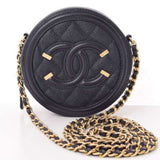 Chanel black leather handbag