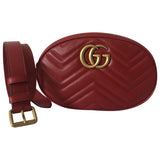 Gucci marmont red leather clutch bag
