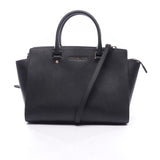 Michael Kors selma black leather handbag