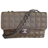 Chanel timeless/classique brown cloth handbag