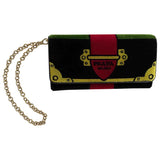 Prada cahier black velvet clutch bag