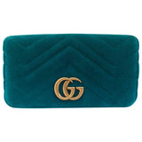 Gucci marmont turquoise velvet handbag