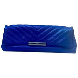 Alexander Mcqueen blue fur clutch bag