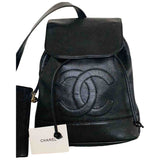Chanel black leather handbag