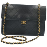 Chanel timeless/classique black leather handbag