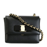 Salvatore Ferragamo black leather handbag