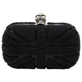 Alexander Mcqueen skull black leather clutch bag
