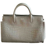Saint Laurent cabas rive gauche grey leather handbag