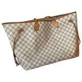 Louis Vuitton neverfull white cloth handbag
