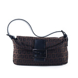 Fendi baguette brown cloth handbag