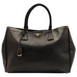 Prada galleria black leather handbag