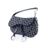 Dior double saddle blue cloth handbag