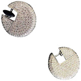 Non Signé / Unsigned art déco silver metal earrings