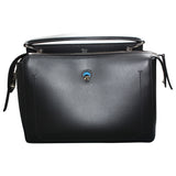 Fendi dot com black leather handbag