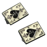Chanel white metal earrings