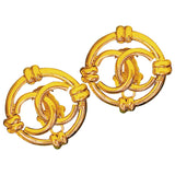 Chanel cc gold metal earrings