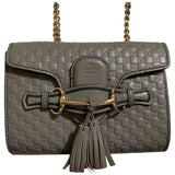 Gucci emily grey leather handbag
