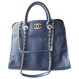 Chanel blue leather handbag