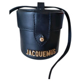 Jacquemus le vanity black leather handbag