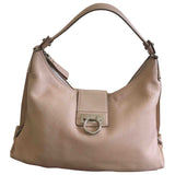 Salvatore Ferragamo beige leather handbag