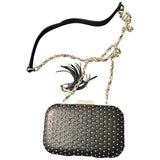 Guess black leather clutch bag