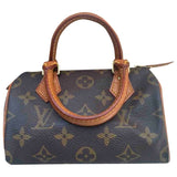 Louis Vuitton nano speedy / mini hl brown cloth handbag