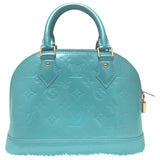 Louis Vuitton alma bb turquoise patent leather handbag