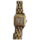 Cartier panthère silver gold and steel watch