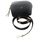 Fendi camera case black leather handbag