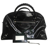 Balenciaga black patent leather handbag