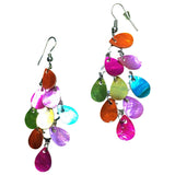 Non Signé / Unsigned multicolour horn earrings