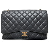 Chanel timeless/classique black leather handbag