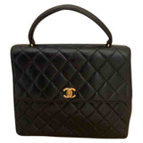 Chanel coco handle black leather handbag