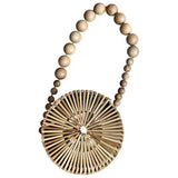 Cult Gaia luna crossbody beige wicker handbag