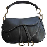 Dior saddle black leather handbag