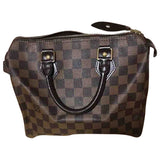 Louis Vuitton speedy brown cloth handbag