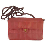 Chanel timeless/classique orange leather handbag