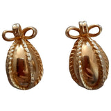 Non Signé / Unsigned art déco gold metal earrings