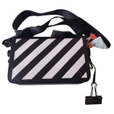 Off-white binder black leather handbag