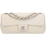 Chanel timeless/classique white leather handbag