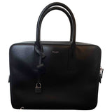 Saint Laurent museum black leather bag