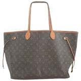 Louis Vuitton neverfull brown cloth handbag