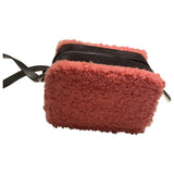 Sandro pink leather clutch bag