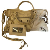 Balenciaga city white leather handbag