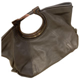 Salvatore Ferragamo grey leather handbag