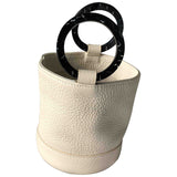 Simon Miller small bonsai white leather handbag
