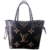 Louis Vuitton neverfull black cloth handbag