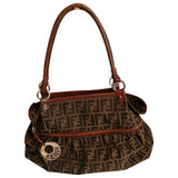 Fendi chef  brown cloth handbag