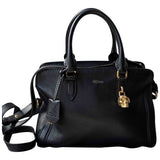 Alexander Mcqueen skull black leather handbag