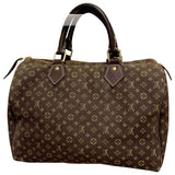 Louis Vuitton speedy brown cloth handbag